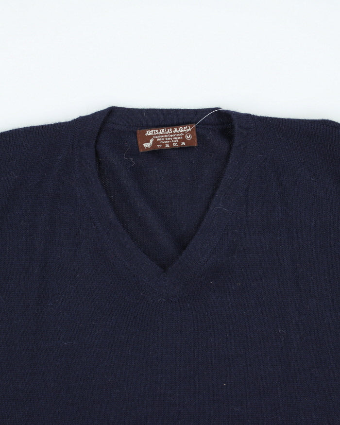 Vintage Navy Alpaca Knit Jumper - M