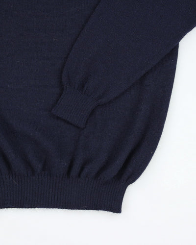 Vintage Navy Alpaca Knit Jumper - M