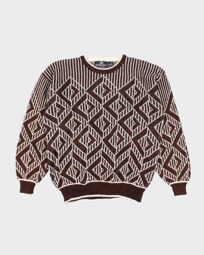 Vintage 90's Jonathon Bryan Chunky Patterned Knit Jumper - M