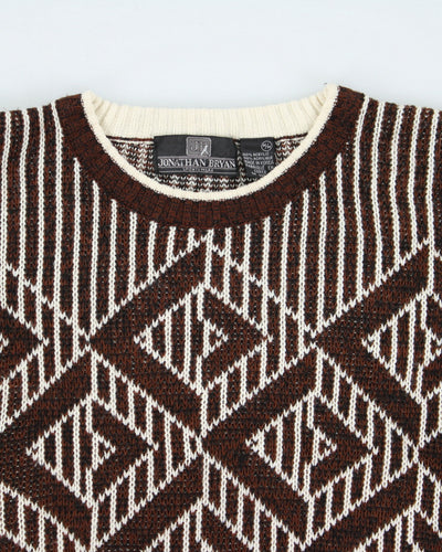 Vintage 90's Jonathon Bryan Chunky Patterned Knit Jumper - M
