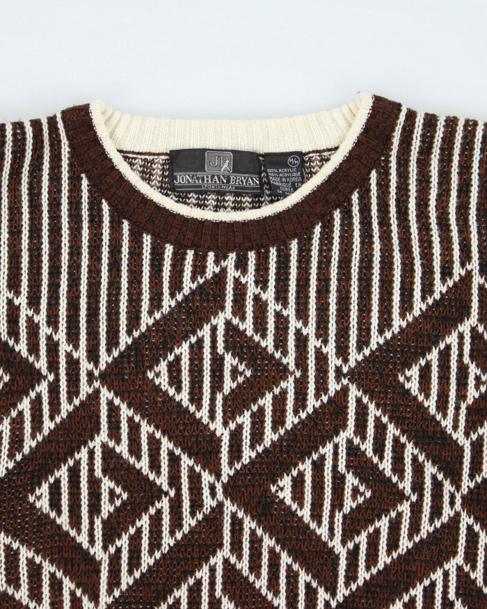 Vintage 90's Jonathon Bryan Chunky Patterned Knit Jumper - M