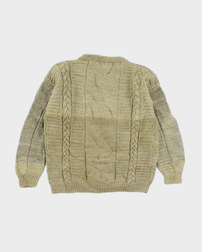 Vintage 80's Wool Heavyweight Chunky Patterned Knit Jumper - L