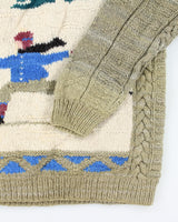 Vintage 80's Wool Heavyweight Chunky Patterned Knit Jumper - L