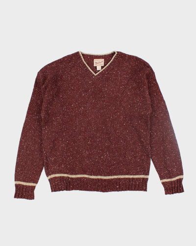 Vintage 80's Woolrich V-Neck Chunky Speckled Knit Jumper - L