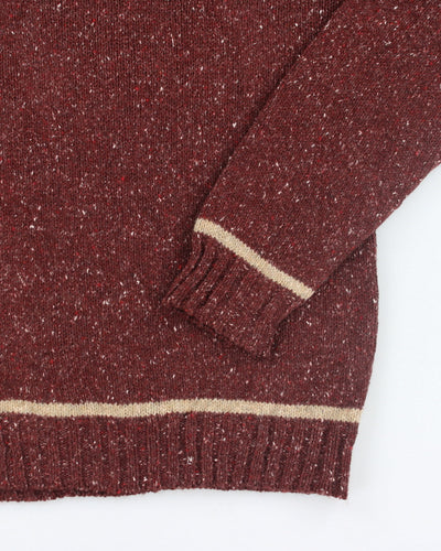Vintage 80's Woolrich V-Neck Chunky Speckled Knit Jumper - L