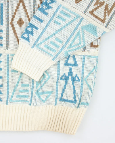 Vintage 80's Sears Chunky Patterned Knit Jumper - L