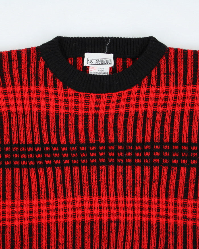 Vintage 80's 19th Avenue Chunky Patterned Knit Jumper - L