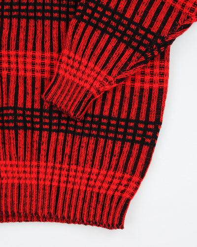 Vintage 80's 19th Avenue Chunky Patterned Knit Jumper - L