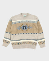 Vintage 90's Skip Jack Chunky Embroidered Knit Jumper- XL