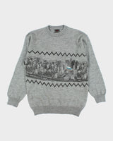 Vintage 90's New York City Graphic Wool Blend Knit Jumper - L