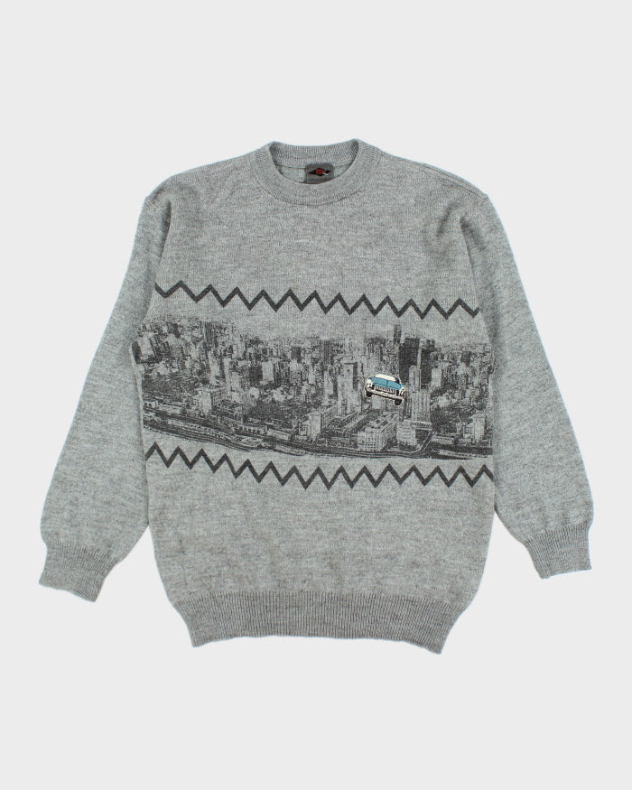 Vintage 90's New York City Graphic Wool Blend Knit Jumper - L