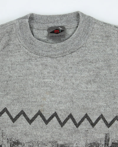 Vintage 90's New York City Graphic Wool Blend Knit Jumper - L