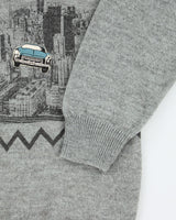 Vintage 90's New York City Graphic Wool Blend Knit Jumper - L