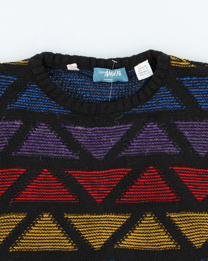 Vintage Signor Angelo Wool Blend Patterned Knit Jumper - M
