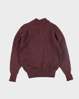 Vintage L.L. Bean Quarter Button Up Wool Knit Jumper - L