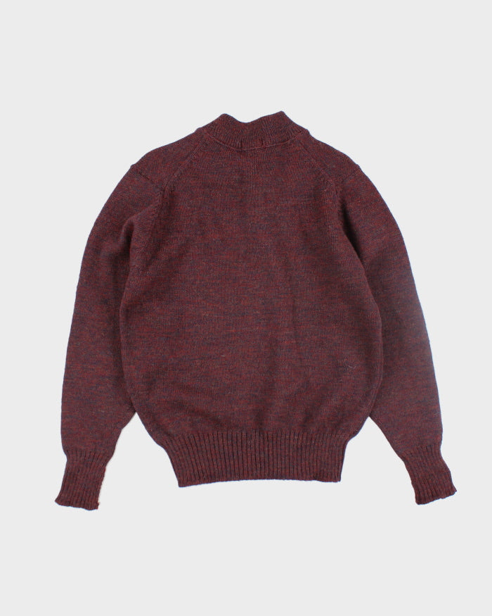 Vintage L.L. Bean Quarter Button Up Wool Knit Jumper - L