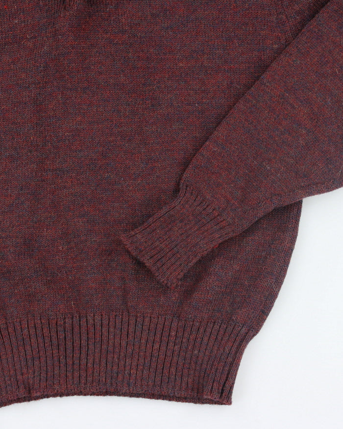 Vintage L.L. Bean Quarter Button Up Wool Knit Jumper - L