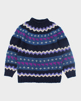 Vintage 80's Amos and Andes Chunky Wool Patterned Knit Jumper - M