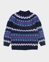 Vintage 80's Amos and Andes Chunky Wool Patterned Knit Jumper - M