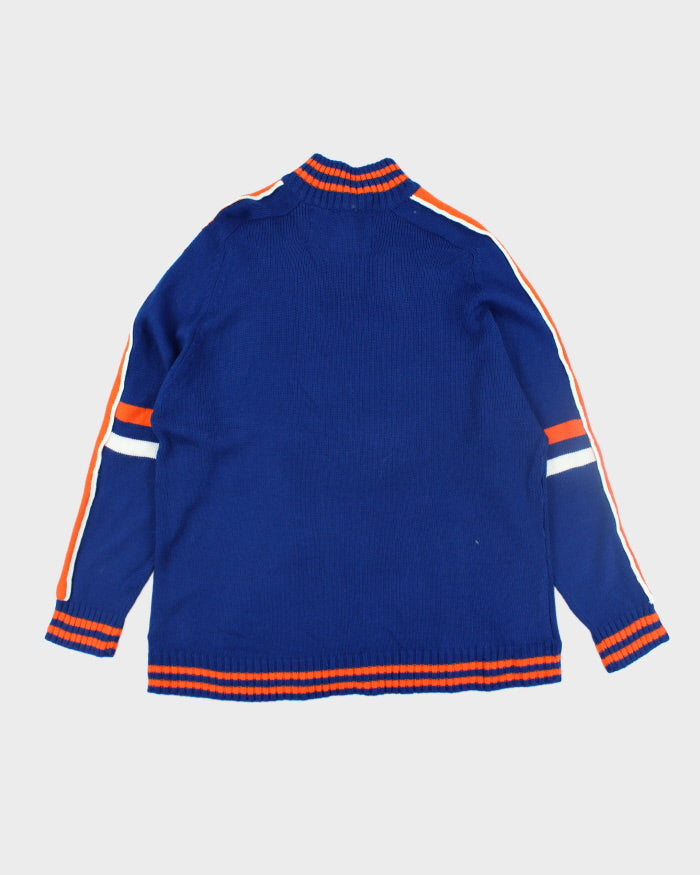 Vintage Edmonton Oilers NHL Quarter Zip Knit Jumper - XXL
