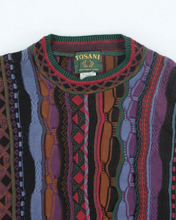 Vintage Tosani Heavyweight Patterned Knit Jumper - L