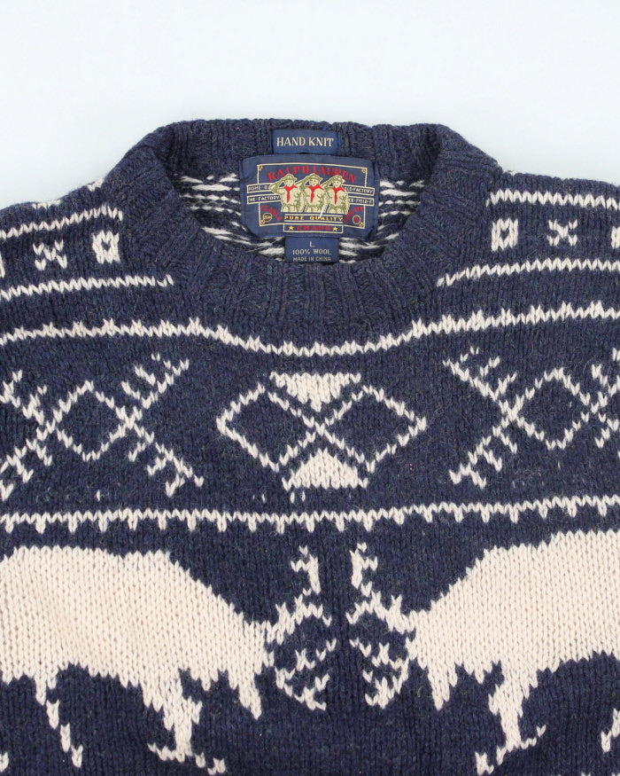 Vintage 90's Ralph Lauren Handmade Wool Knit Jumper - L