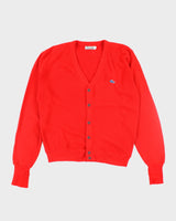 Vintage 80's Lacoste Blue Crocodile Button Up Cardigan - L