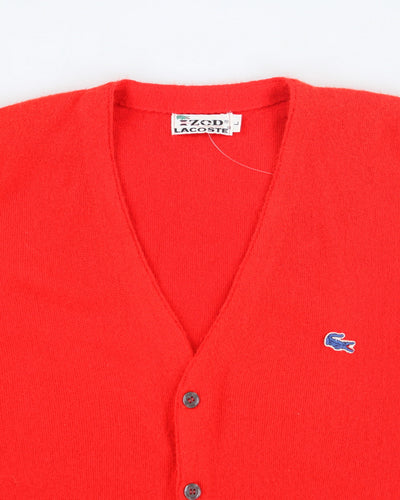 Vintage 80's Lacoste Blue Crocodile Button Up Cardigan - L