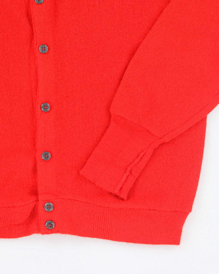 Vintage 80's Lacoste Blue Crocodile Button Up Cardigan - L