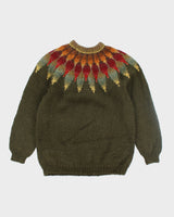 Vintage Heavyweight Patterned Wool Chunky Knit Jumper - L