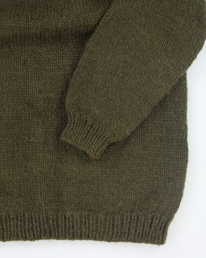 Vintage Heavyweight Patterned Wool Chunky Knit Jumper - L
