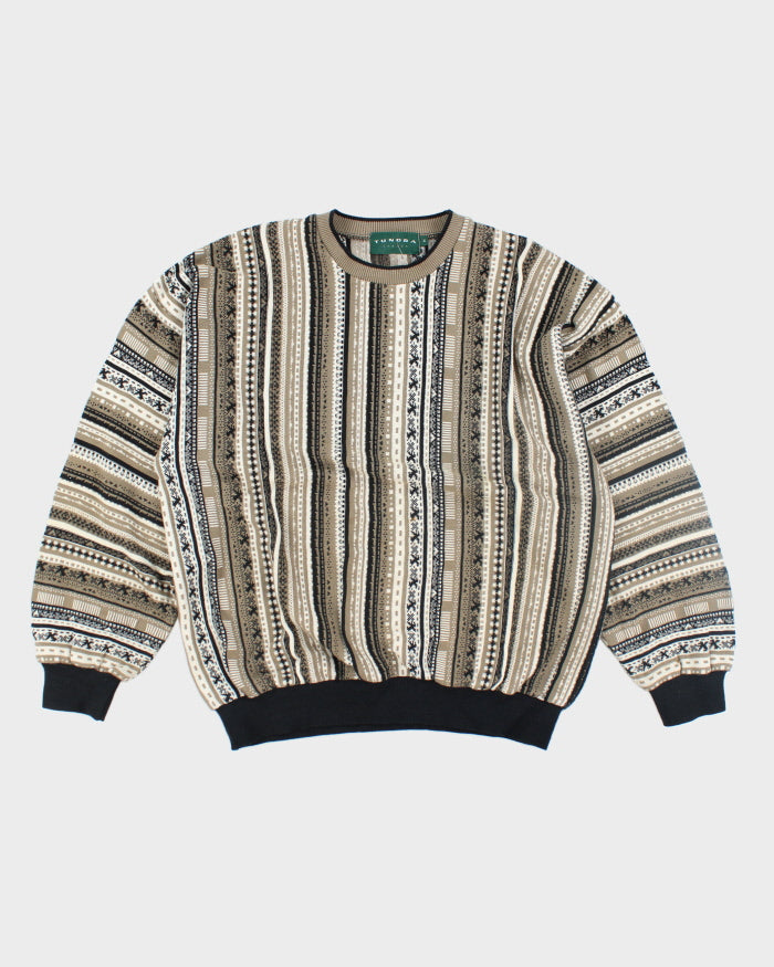 Vintage 90's Tundra Patterned Chunky Knit Jumper - M