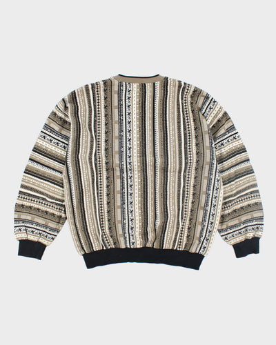 Vintage 90's Tundra Patterned Chunky Knit Jumper - M