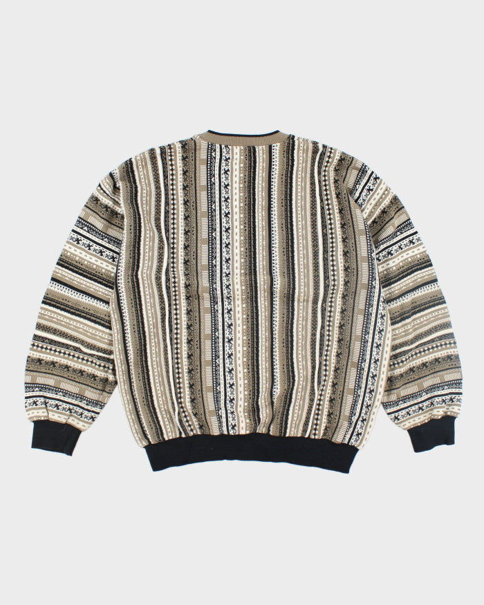 Vintage 90's Tundra Patterned Chunky Knit Jumper - M