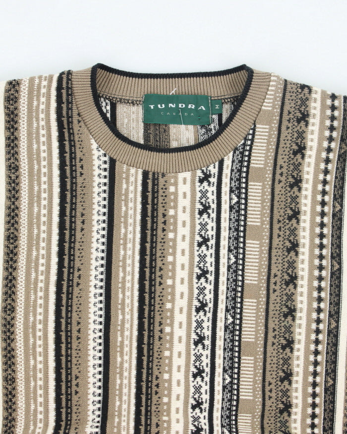 Vintage 90's Tundra Patterned Chunky Knit Jumper - M