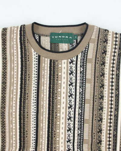 Vintage 90's Tundra Patterned Chunky Knit Jumper - M