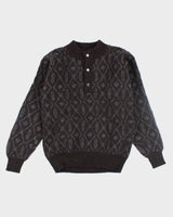 Vintage 90's Leo Chevlier Pure Wool Chunky Knit Jumper - S