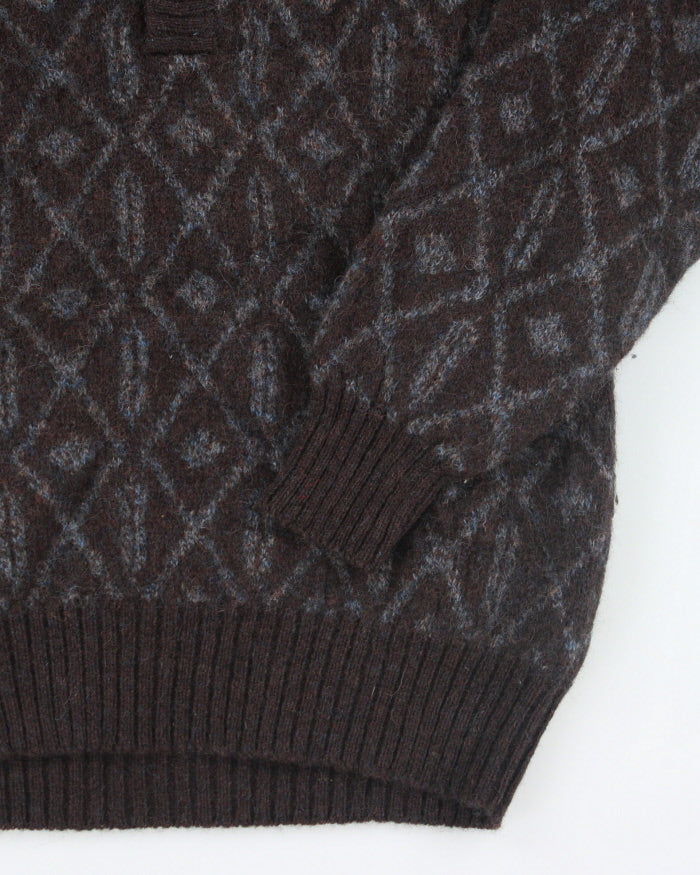 Vintage 90's Leo Chevlier Pure Wool Chunky Knit Jumper - S