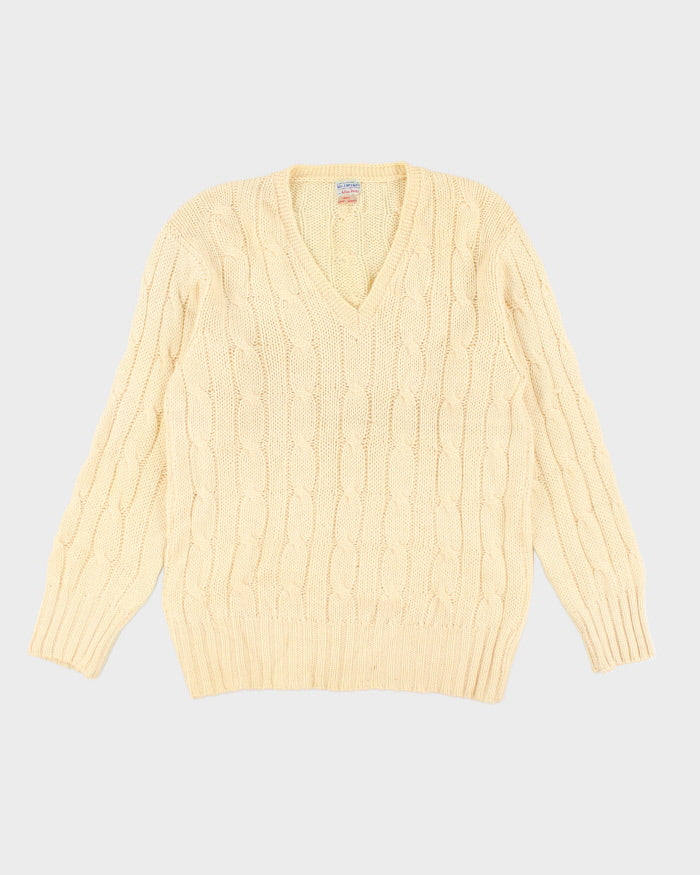 Vintage W&J Wilson V-Neck Pure Wool Knit Jumper - L