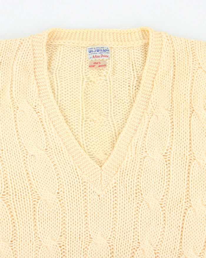 Vintage W&amp;J Wilson V-Neck Pure Wool Knit Jumper - L