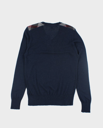 Vintage Burberry V-Neck Cashmere Blend Knit Jumper - M