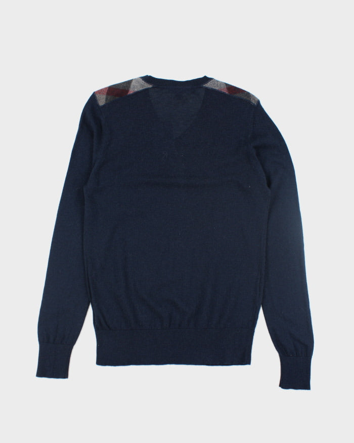Vintage Burberry V-Neck Cashmere Blend Knit Jumper - M