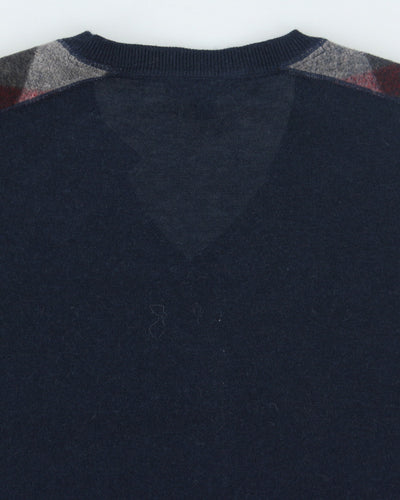 Vintage Burberry V-Neck Cashmere Blend Knit Jumper - M