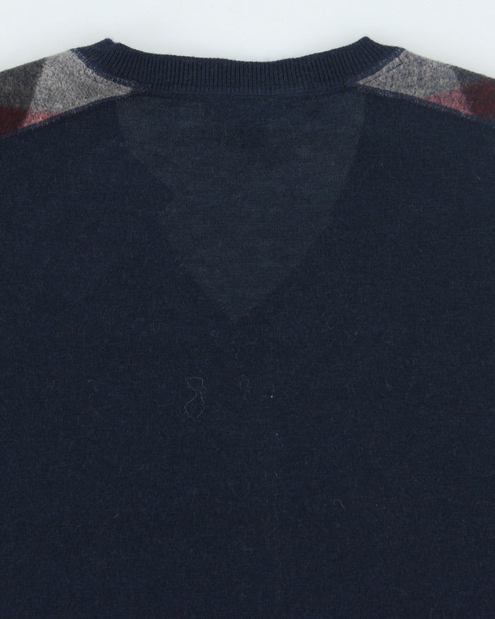 Vintage Burberry V-Neck Cashmere Blend Knit Jumper - M