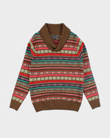 Vintage Brooks Brother Patterned Wool Knit Jumper - M