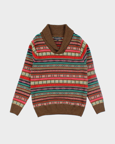 Vintage Brooks Brother Patterned Wool Knit Jumper - M