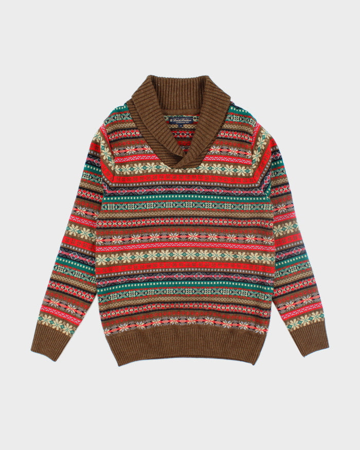 Vintage Brooks Brother Patterned Wool Knit Jumper - M