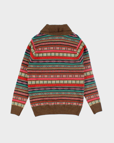 Vintage Brooks Brother Patterned Wool Knit Jumper - M