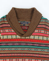Vintage Brooks Brother Patterned Wool Knit Jumper - M