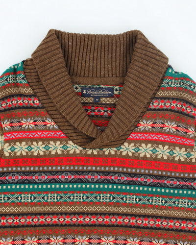 Vintage Brooks Brother Patterned Wool Knit Jumper - M